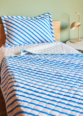 Jogo de Colcha Infantil - Listrado Anil